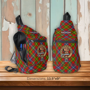 Clan Forrester Crest over Tartan Sling Bag