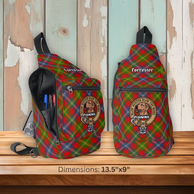 Clan Forrester Crest over Tartan Sling Bag (Creator Uploaded)