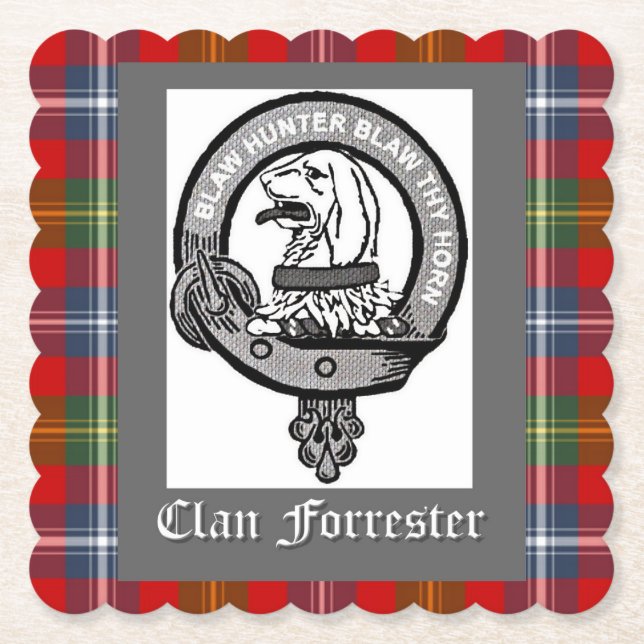 Clan Forrester Crest Paper Coaster (Front)