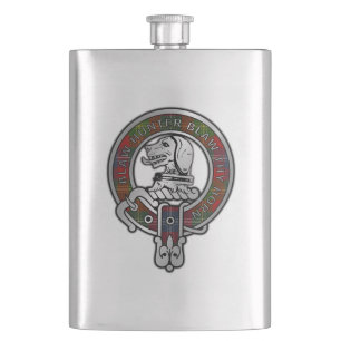 Clan Forrester / Foster Crest & Tartan Hip Flask