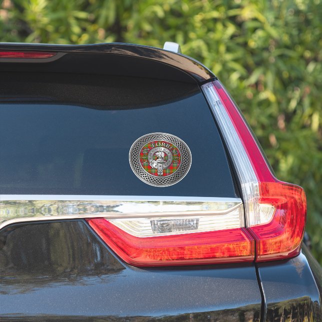 Clan Forrester | Foster Crest & Tartan Knot (Car Side)