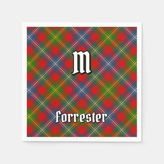 Clan Forrester Tartan Napkin (Front)