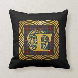 Clan Fraser Ancient Tartan F Initial Cushion