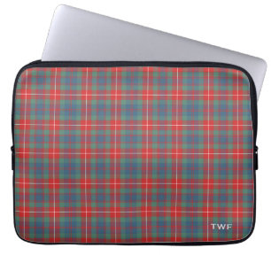 Clan Fraser Ancient Tartan Monogrammed Laptop Sleeve