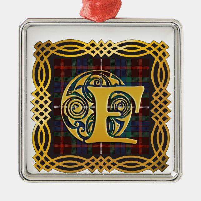 Clan Fraser Ancient Tartan Mug Metal Tree Decoration (Front)