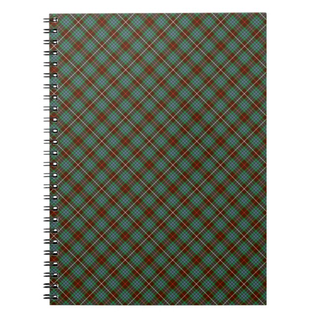Clan Fraser Brown and Green Hunting Tartan Notebook (Front)