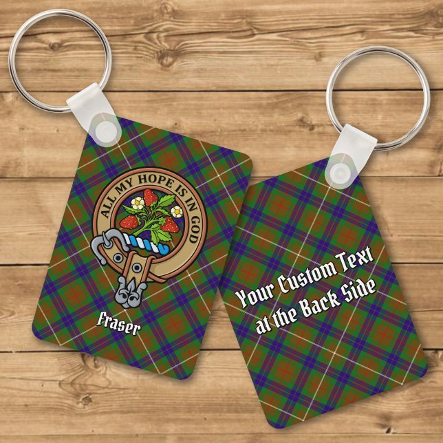 Clan Fraser Crest over Hunting Tartan Keychain (Creator Uploaded)