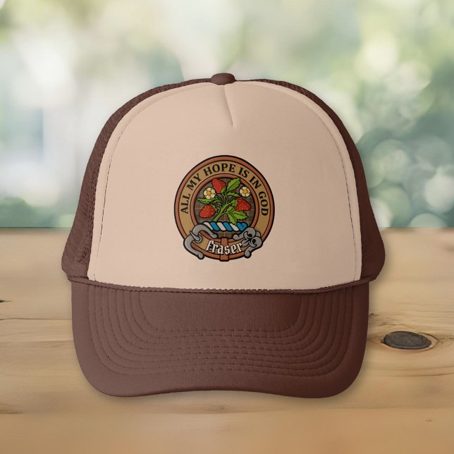 Clan Fraser Crest over Hunting Weathered Tartan Trucker Hat (Creator Uploaded)