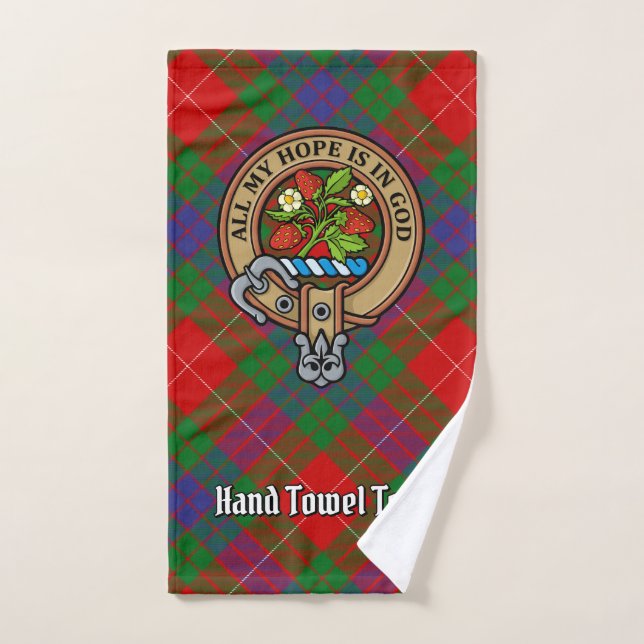 Clan Fraser Crest over Tartan Bath Towel Set (Hand Towel)