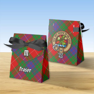 Clan Fraser Crest over Tartan Favour Box