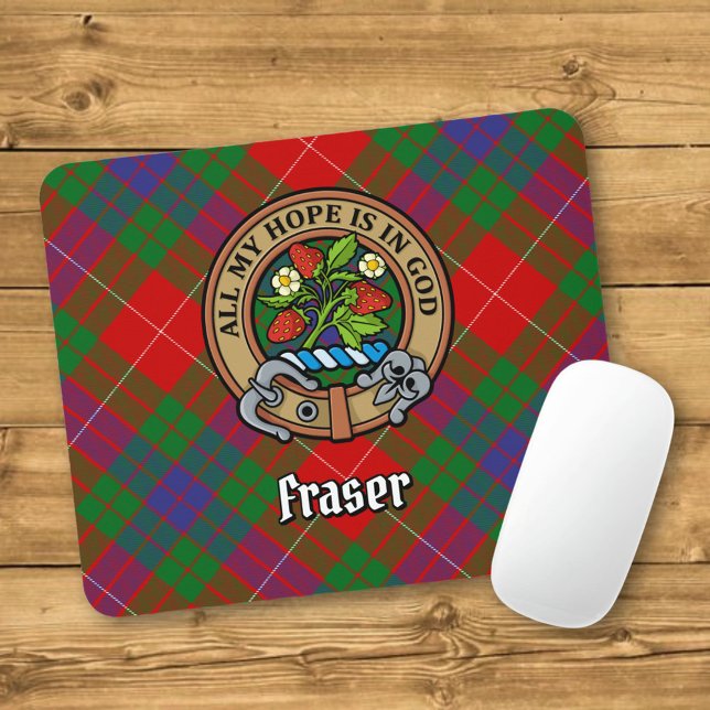 Clan Fraser Crest over Tartan Mouse Pad (Creator Uploaded)