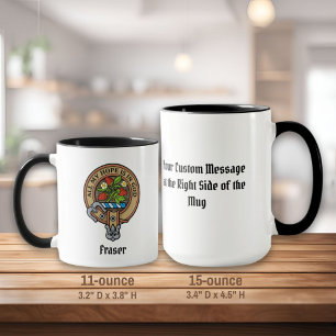 Clan Fraser Crest over Weathered Hunting Tartan Mug