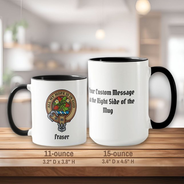 Clan Fraser Crest over Weathered Hunting Tartan Mug (Creator Uploaded)
