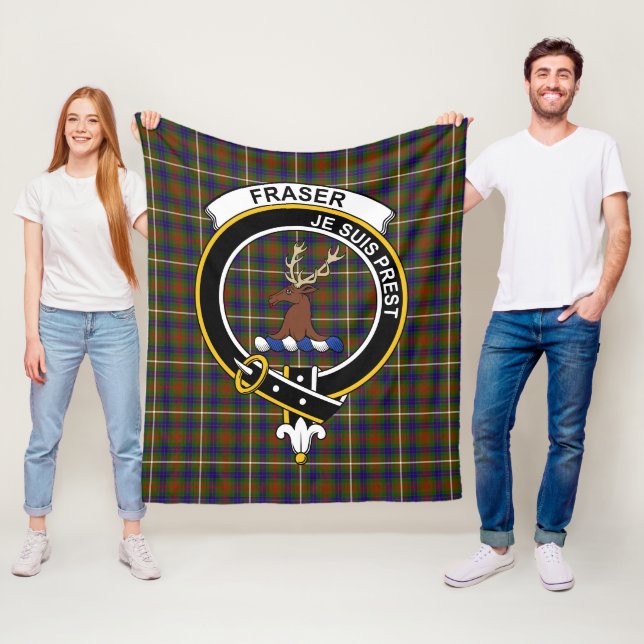 Clan Fraser Hunting Of Lovat Clan Badge Clan Badge Fleece Blanket (In Situ)
