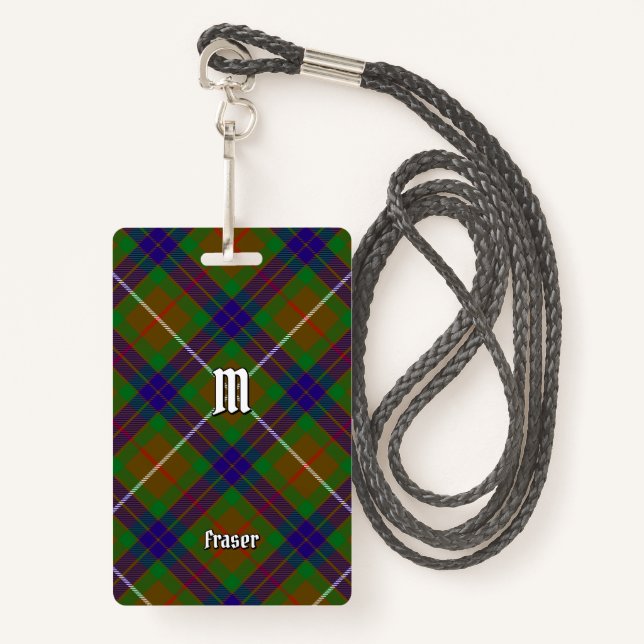 Clan Fraser Hunting Tartan Badge ID Badge (Front with Lanyard)
