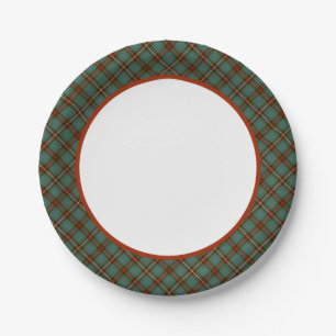 Clan Fraser Hunting Tartan Border Paper Plate