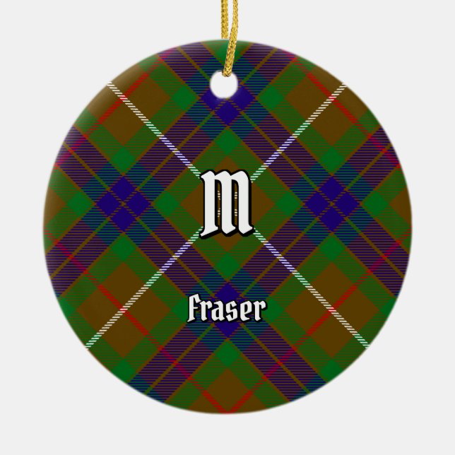 Clan Fraser Hunting Tartan Ceramic Ornament (Front)
