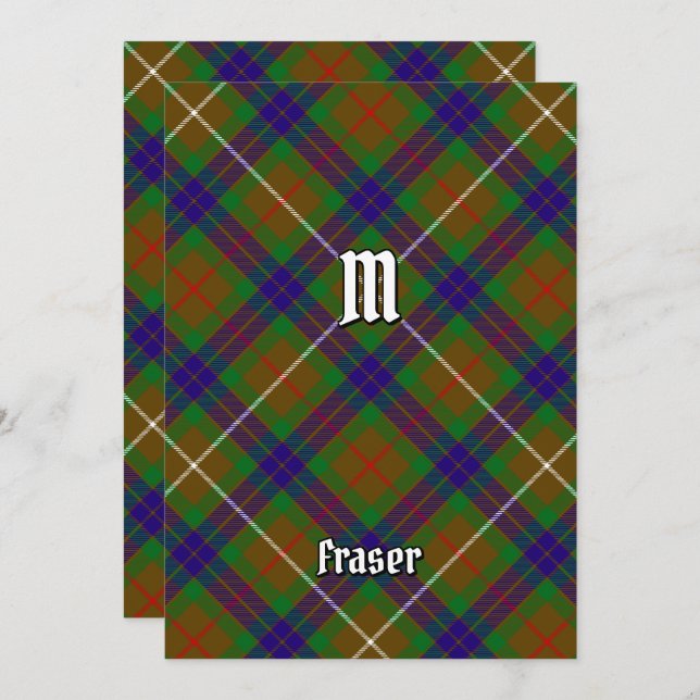 Clan Fraser Hunting Tartan Invitation (Front/Back)