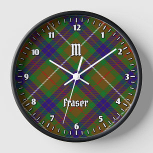 Clan Fraser Hunting Tartan Large Clock