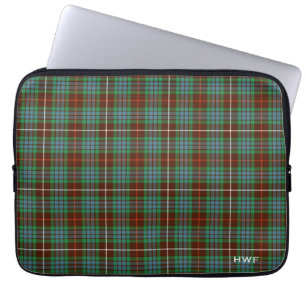 Clan Fraser Hunting Tartan Monogrammed Laptop Sleeve