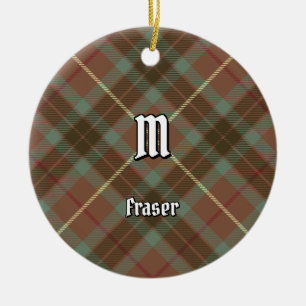 Clan Fraser Hunting Weather Tartan Ceramic Ornament