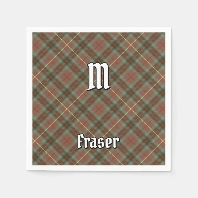 Clan Fraser Hunting Weathered Tartan Napkins (Front)