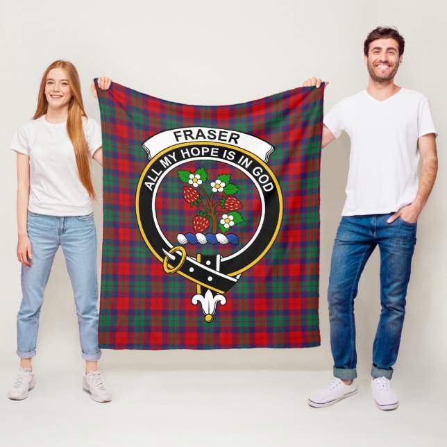 Clan Fraser of Altyre Tartan Plaid Fleece Blanket (In Situ)
