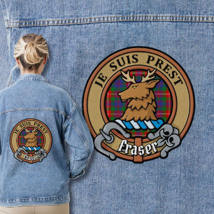 Clan Fraser of Lovat Crest over Tartan Denim Jacket
