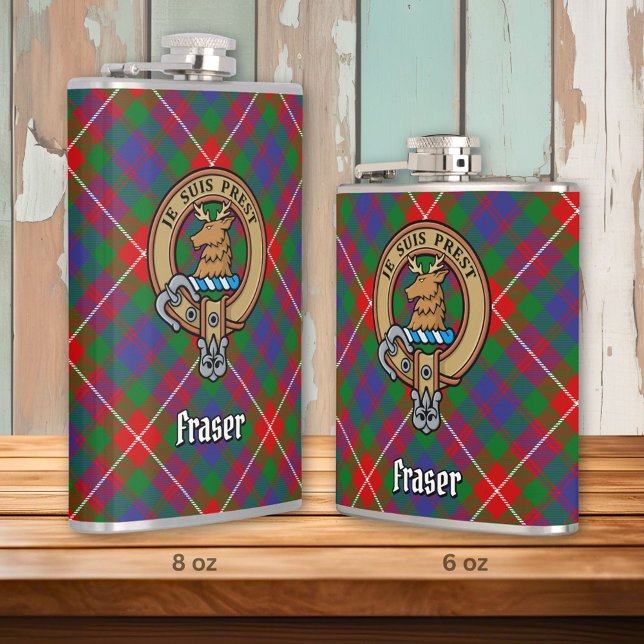 Clan Fraser of Lovat Crest over Tartan Hip Flask (Creator Uploaded)