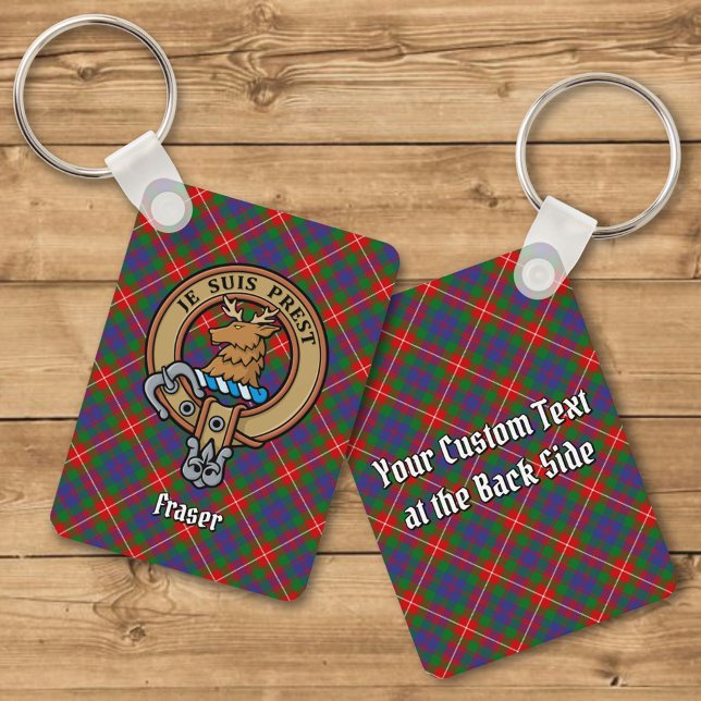 Clan Fraser of Lovat Crest over Tartan Keychain (Creator Uploaded)