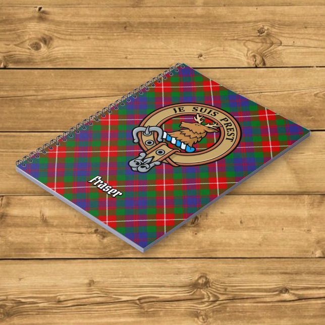 Clan Fraser of Lovat Crest over Tartan Notebook (Creator Uploaded)