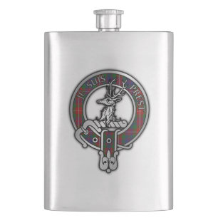 Clan Fraser of Lovat Crest & Tartan Hip Flask