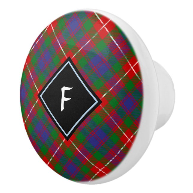 Clan Fraser of Lovat Tartan Ceramic Knob (Right)