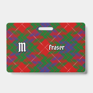 Clan Fraser Tartan Badge ID Badge