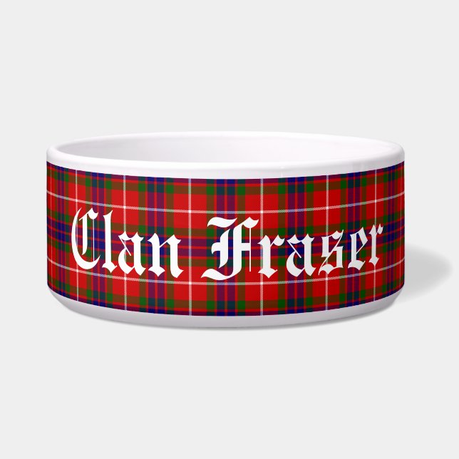 Clan Fraser Tartan Plaid Custom Pet Bowl (Front)