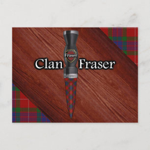 Clan Fraser Tartan Sgian Dubh Blade Postcard