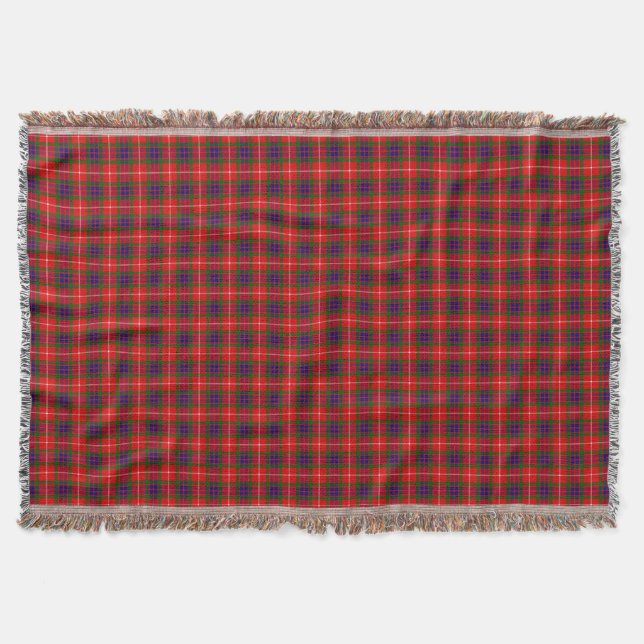 Clan Fraser Tartan Throw Blanket (Front)