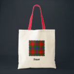 Clan Fraser Tartan Tote Bag<br><div class="desc">Clan Fraser traditional tartan sample swatch with modern colours. Custom text.</div>