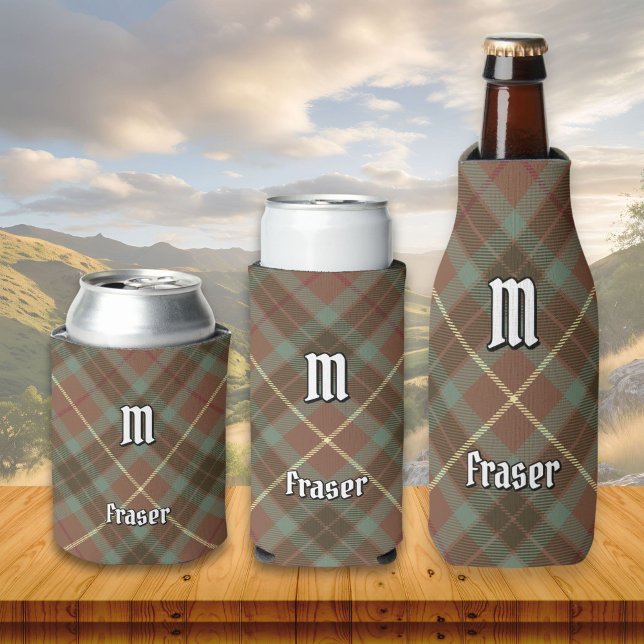 Clan Fraser Weathered Hunting Tartan Can Cooler (Creator Uploaded)
