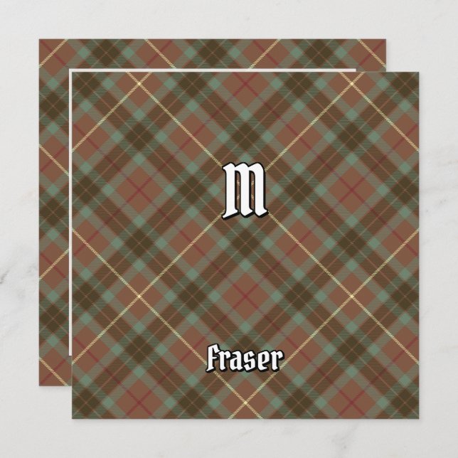 Clan Fraser Weathered Hunting Tartan Invitation (Front/Back)