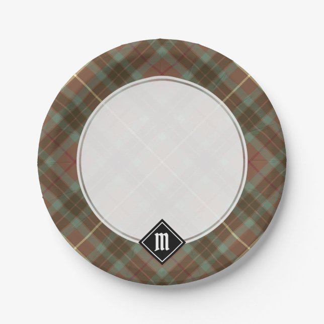 Clan Fraser Weathered Hunting Tartan Paper Plate (Front)