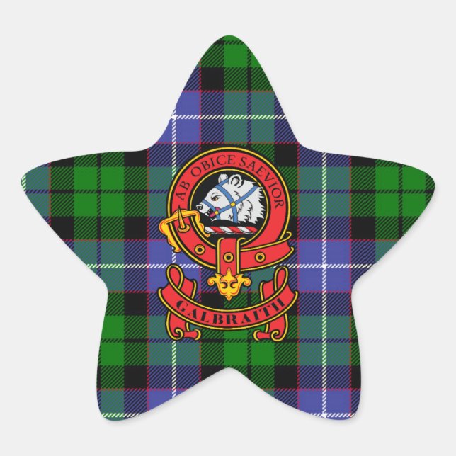 Clan Galbraith Star Sticker with Crest (Front)