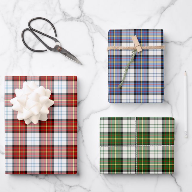 Clan Gillies Dress Tartan Variations Wrapping Paper Sheet (Front)