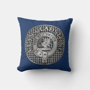 Clan Gladstone Crest & Tartan  Cushion