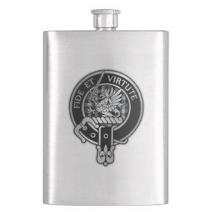 Clan Gladstone Crest & Tartan Hip Flask