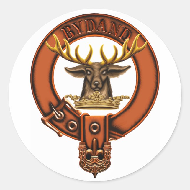 Clan Gordon Coat of Arms/ Clan family crest Classic Round Sticker (Front)