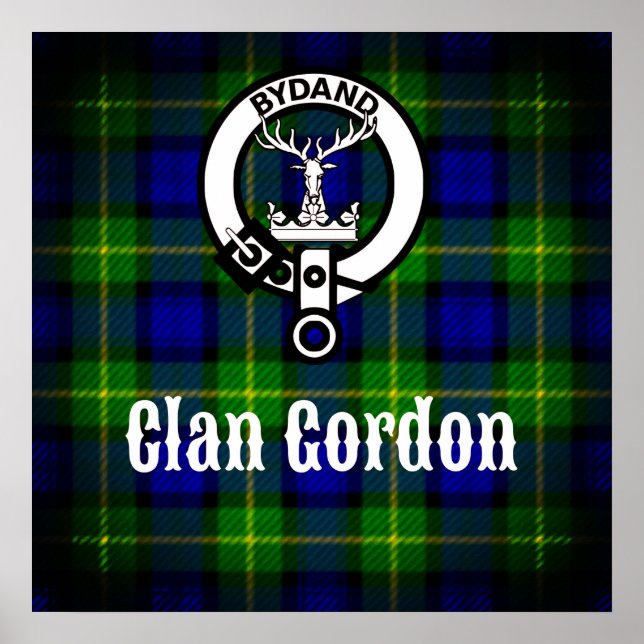 Clan Gordon Crest and Tartan Poster (Front)