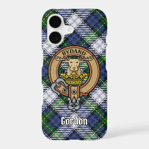 Clan Gordon Crest over Dress Tartan