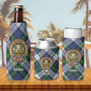 Clan Gordon Crest over Dress Tartan Bottle Cooler