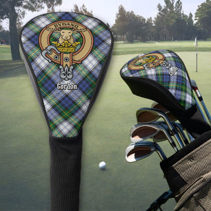 Clan Gordon Crest over Dress Tartan Golf Head Cover